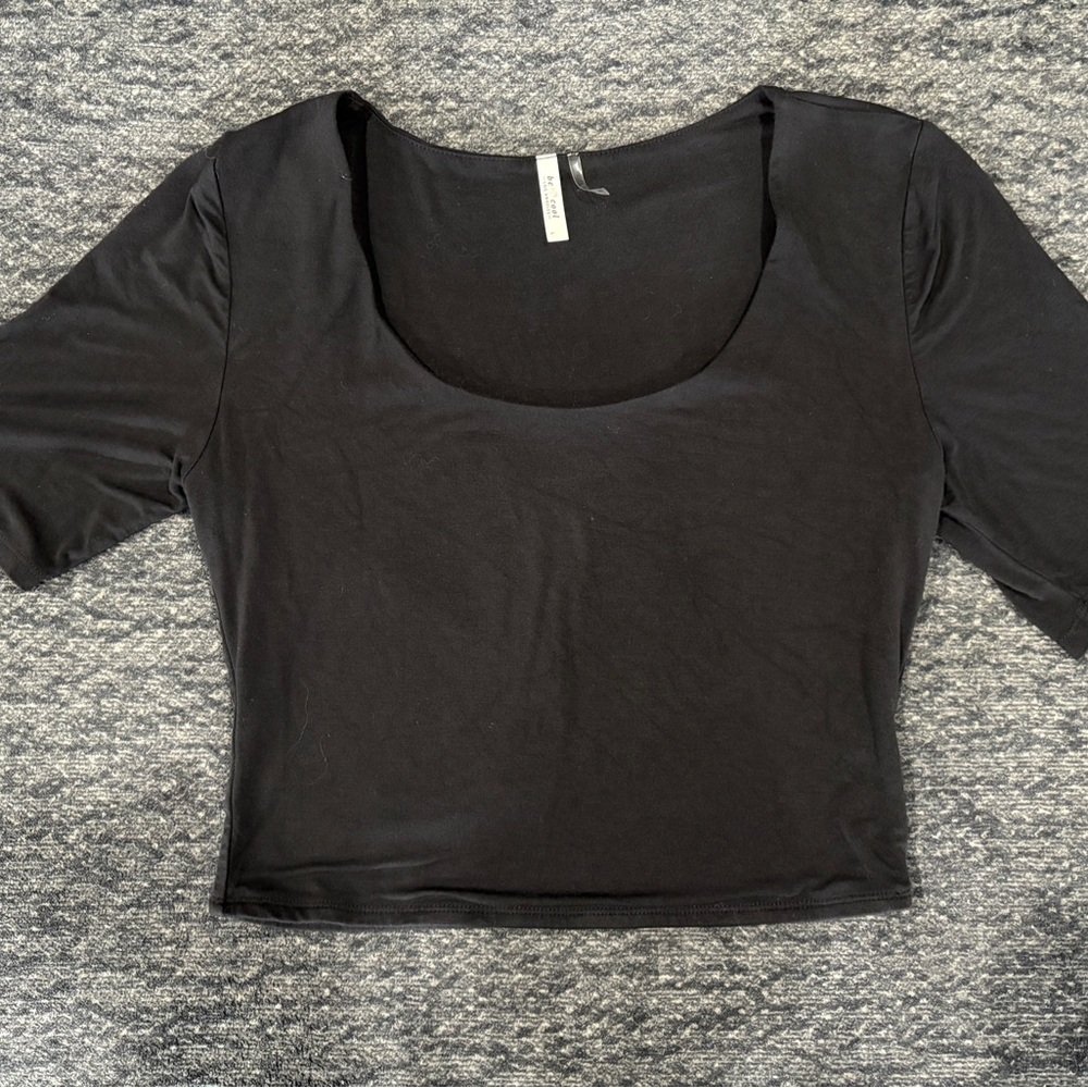 Be Cool Women's Long Sleeve Crop Top Black Size Large